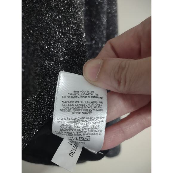 Express Silver Metallic Crop top Bell Sleeves XS Going out Glam Preppy - Picture 4 of 5